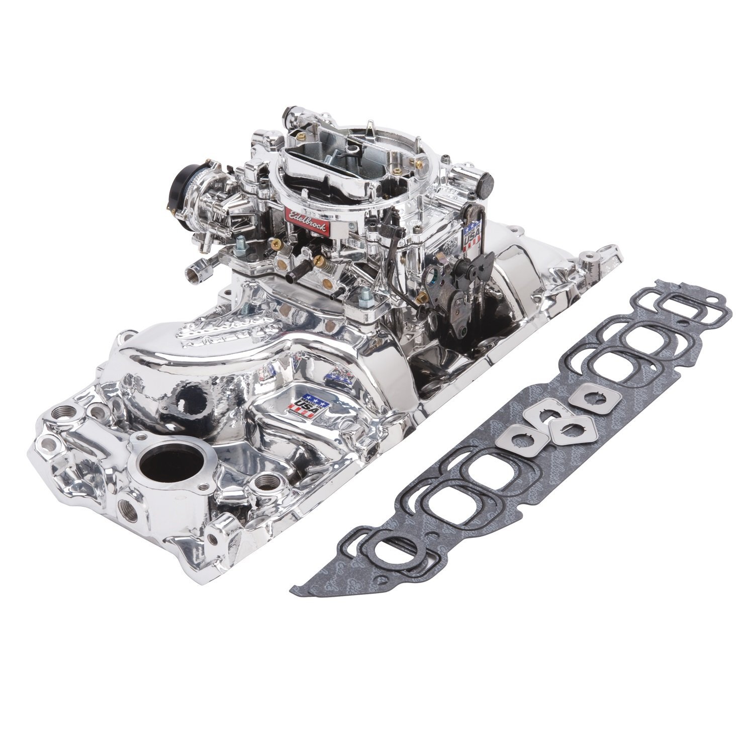 Edelbrock, Intake Manifold, Carburetor, Thunder Series, AVS, Carb ...