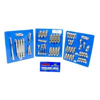 BBF Full Bolt Kit Ford 460, 6 Point Hex Engine & Accessory Fasteners 429 460 Big Block Ford, Polished Stainless Steel 12 Point