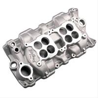 Chevy Low Mount Dual Quad Carby Intake Manifold, Dual-Plane. Small Block Chevy 350 SBF