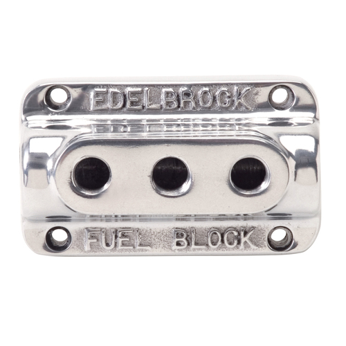 Edelbrock, Fuel Block, Fuel Block Kit, Vintage Series, 12851, Polished Fuel Block