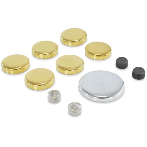 Ford 351C Cleveland Welch Welsh Expansion Freeze Plug complete Engine Kit, Brass, Natural